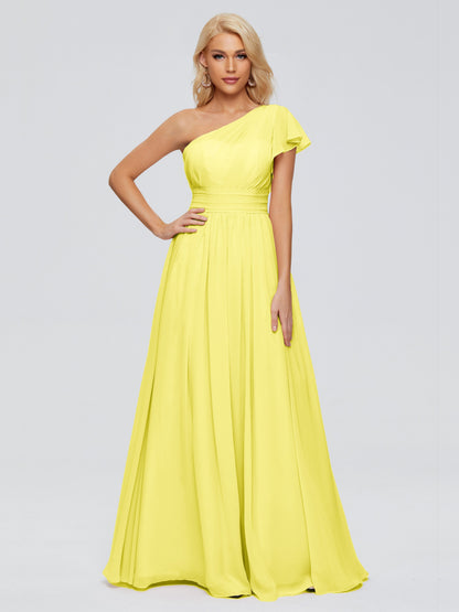 Rylee One Shoulder Chiffon Bridesmaid Dresses