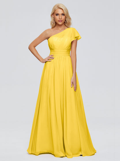 Rylee One Shoulder Chiffon Bridesmaid Dresses