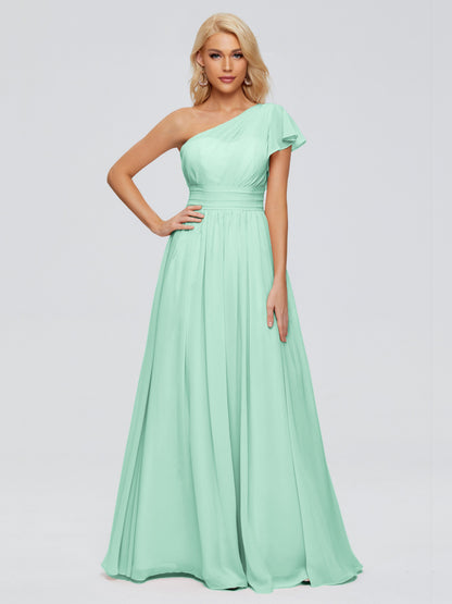 Rylee One Shoulder Chiffon Bridesmaid Dresses
