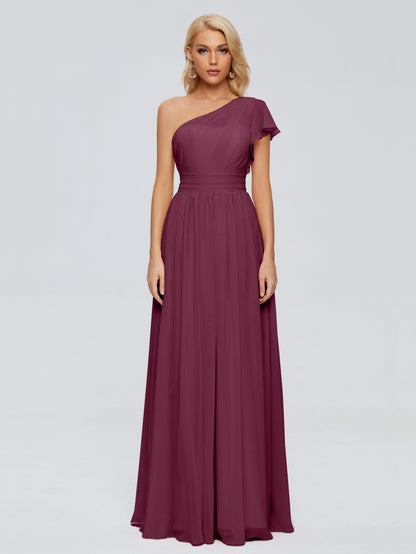 Rylee One Shoulder Chiffon Bridesmaid Dresses
