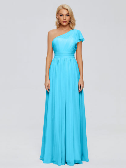 Rylee One Shoulder Chiffon Bridesmaid Dresses