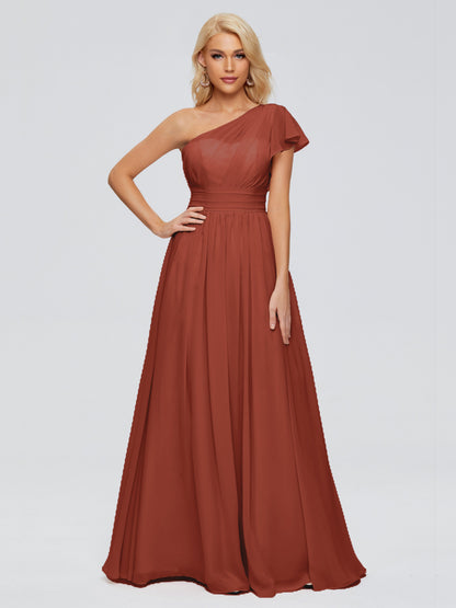 Rylee One Shoulder Chiffon Bridesmaid Dresses