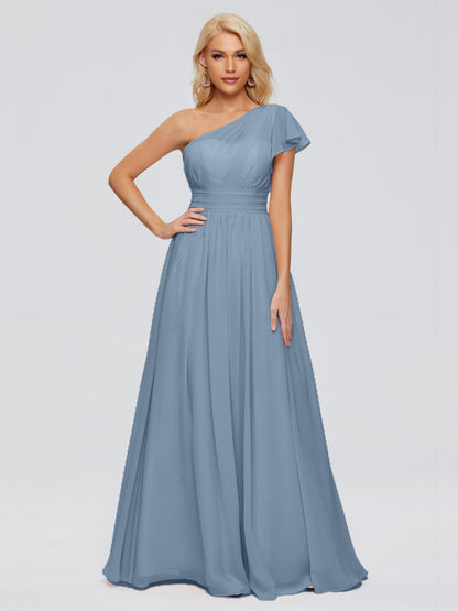 Rylee One Shoulder Chiffon Bridesmaid Dresses