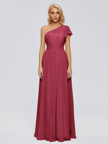 Rylee One Shoulder Chiffon Bridesmaid Dresses