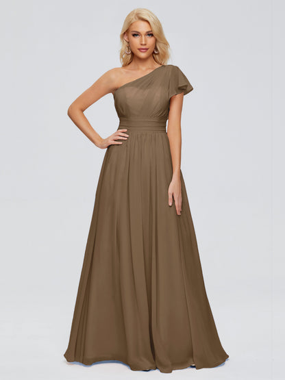 Rylee One Shoulder Chiffon Bridesmaid Dresses