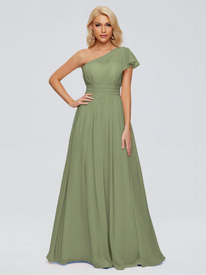 Rylee One Shoulder Chiffon Bridesmaid Dresses