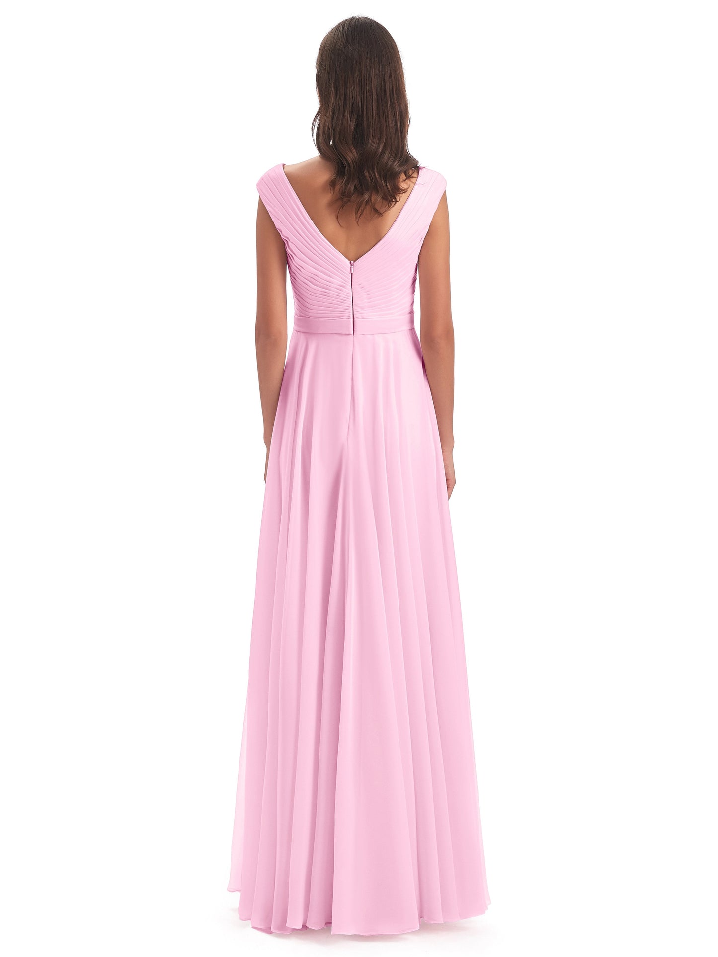 Saoirse Floor Length V-neck Chiffon Bridesmaid Dresses