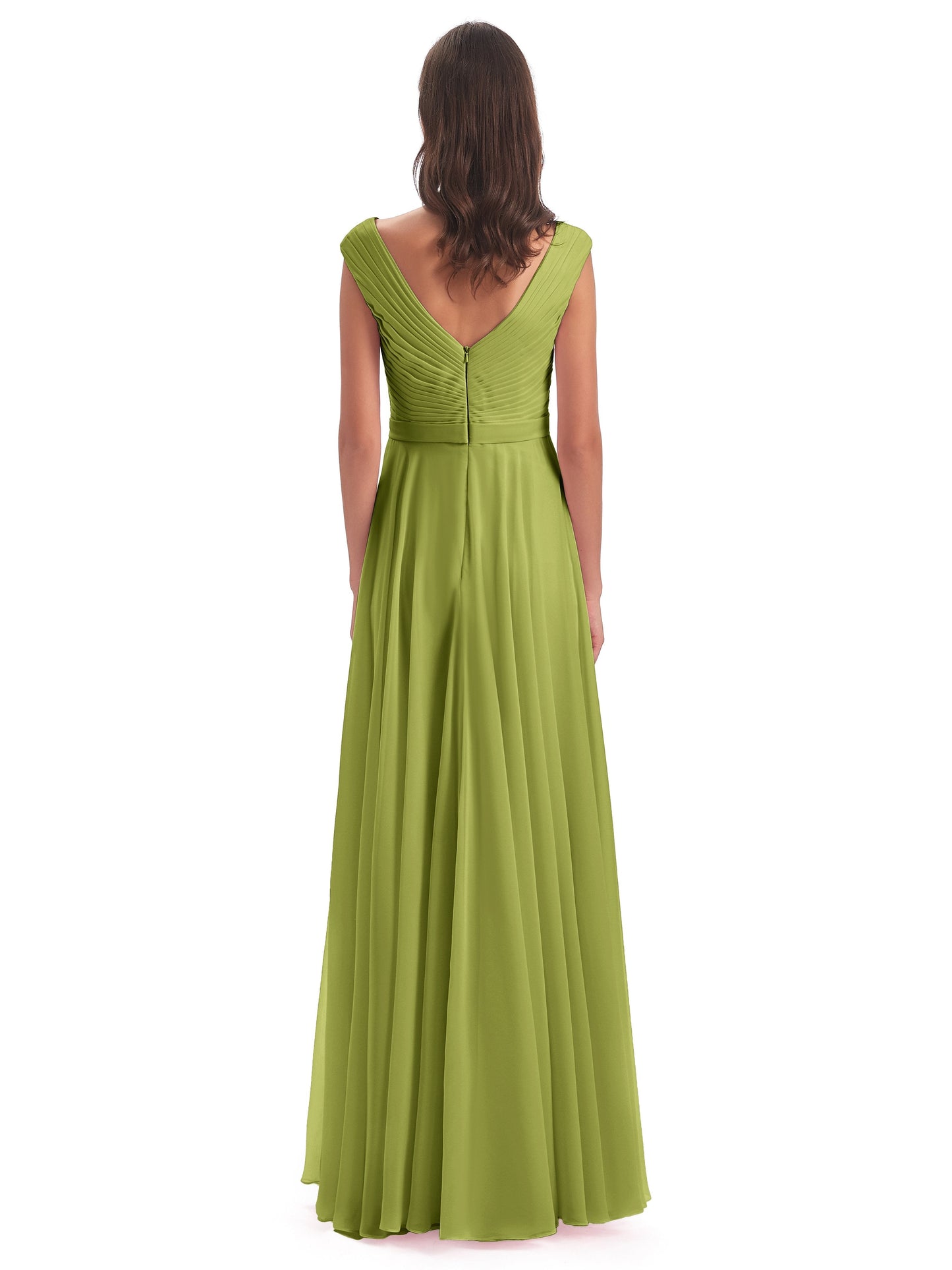 Saoirse Floor Length V-neck Chiffon Bridesmaid Dresses