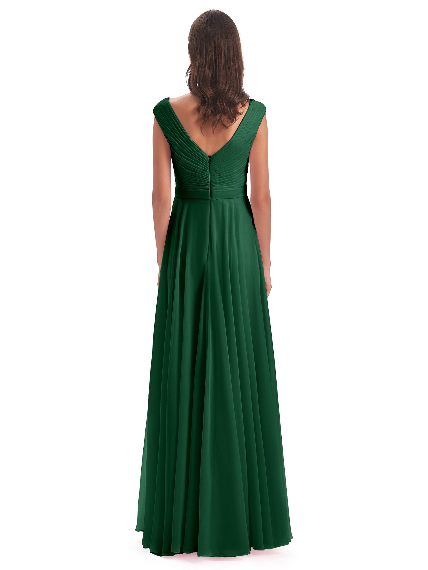 Saoirse Floor Length V-neck Chiffon Bridesmaid Dresses