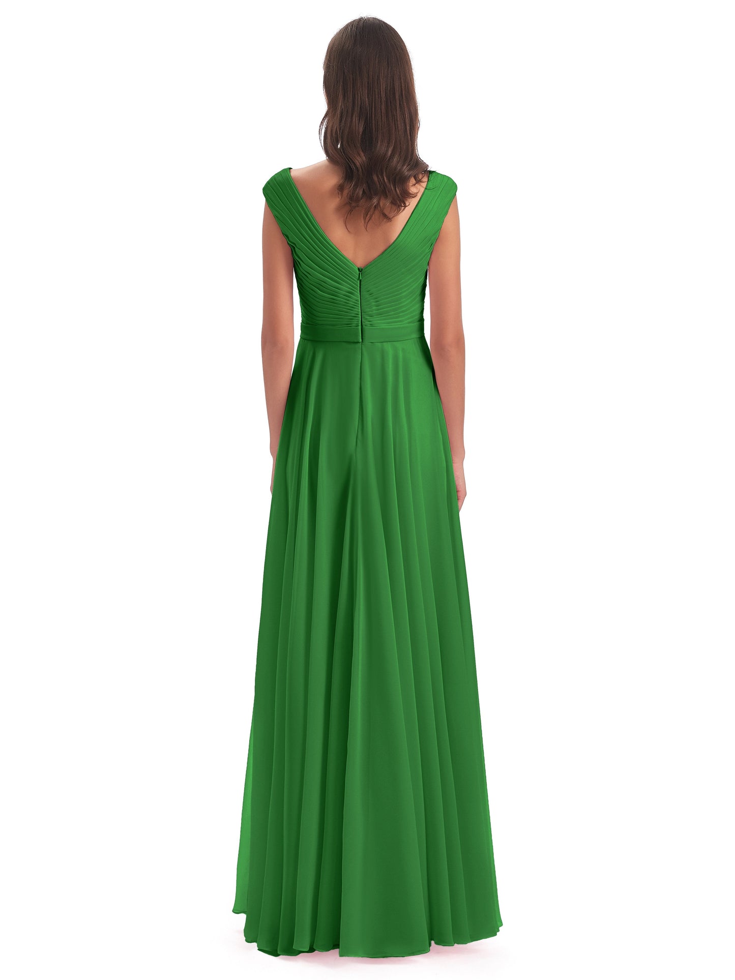 Saoirse Floor Length V-neck Chiffon Bridesmaid Dresses