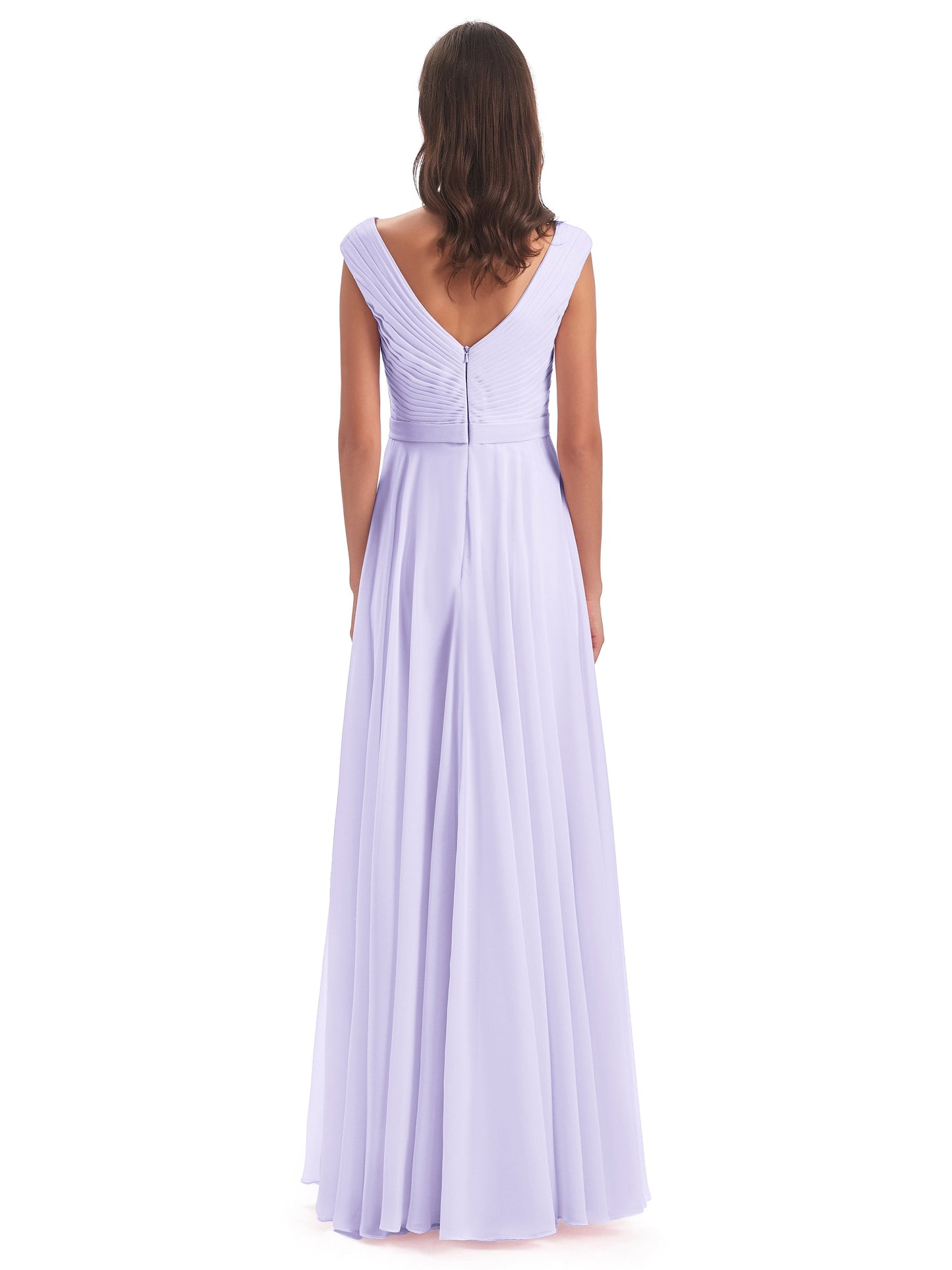Saoirse Floor Length V-neck Chiffon Bridesmaid Dresses