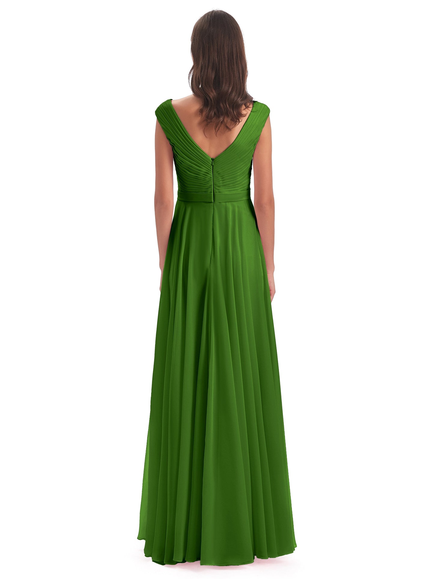 Saoirse Floor Length V-neck Chiffon Bridesmaid Dresses