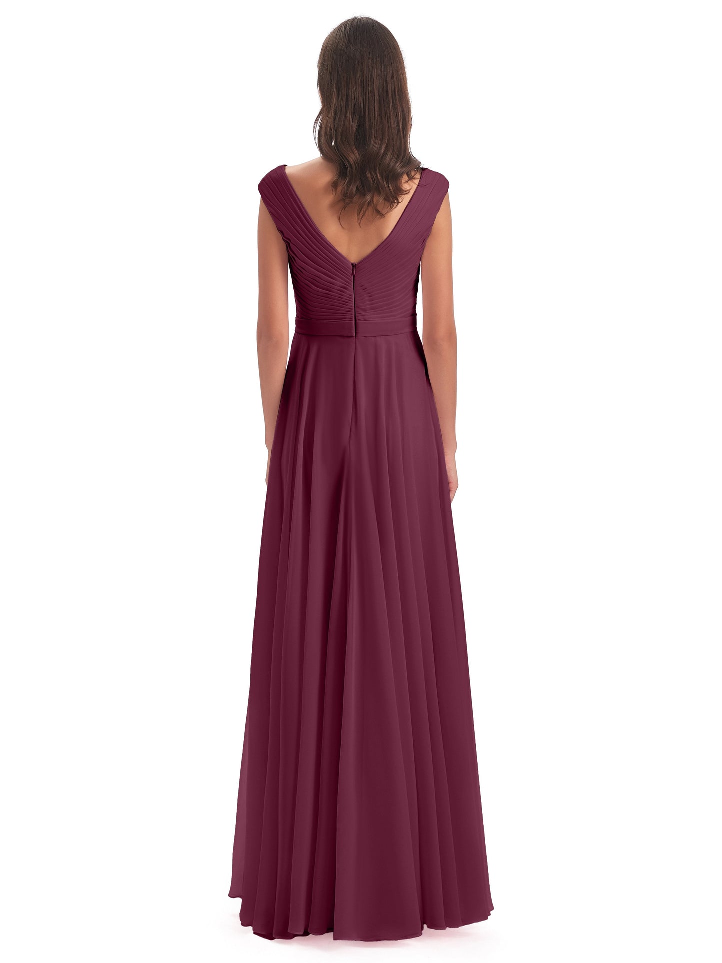Saoirse Floor Length V-neck Chiffon Bridesmaid Dresses