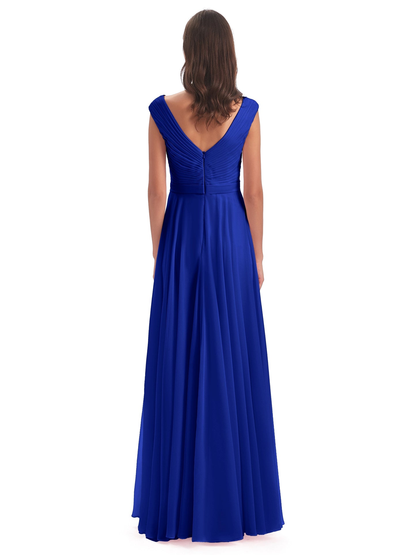 Saoirse Floor Length V-neck Chiffon Bridesmaid Dresses