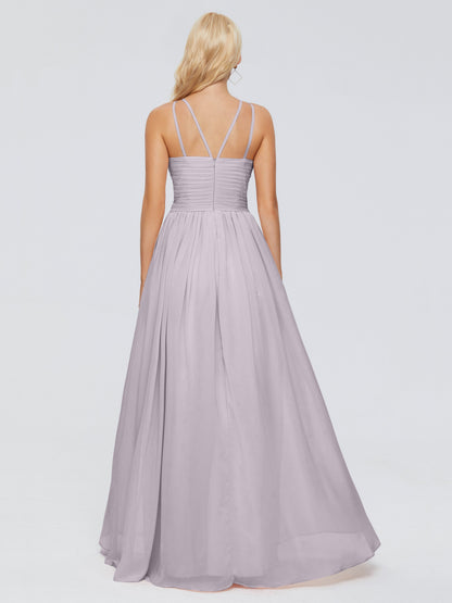 Sara Halter Ruched Long Chiffon Bridesmaid Dresses