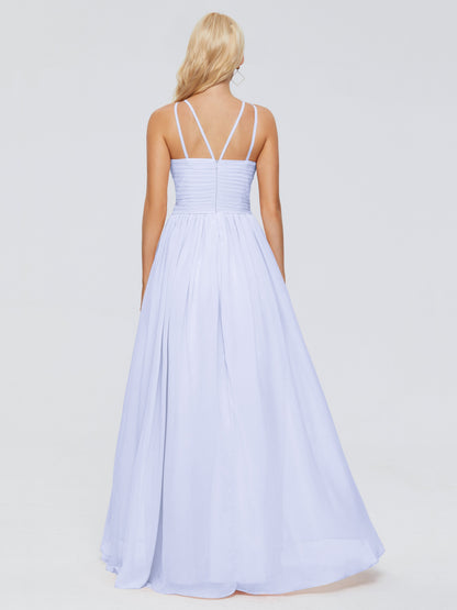 Sara Halter Ruched Long Chiffon Bridesmaid Dresses