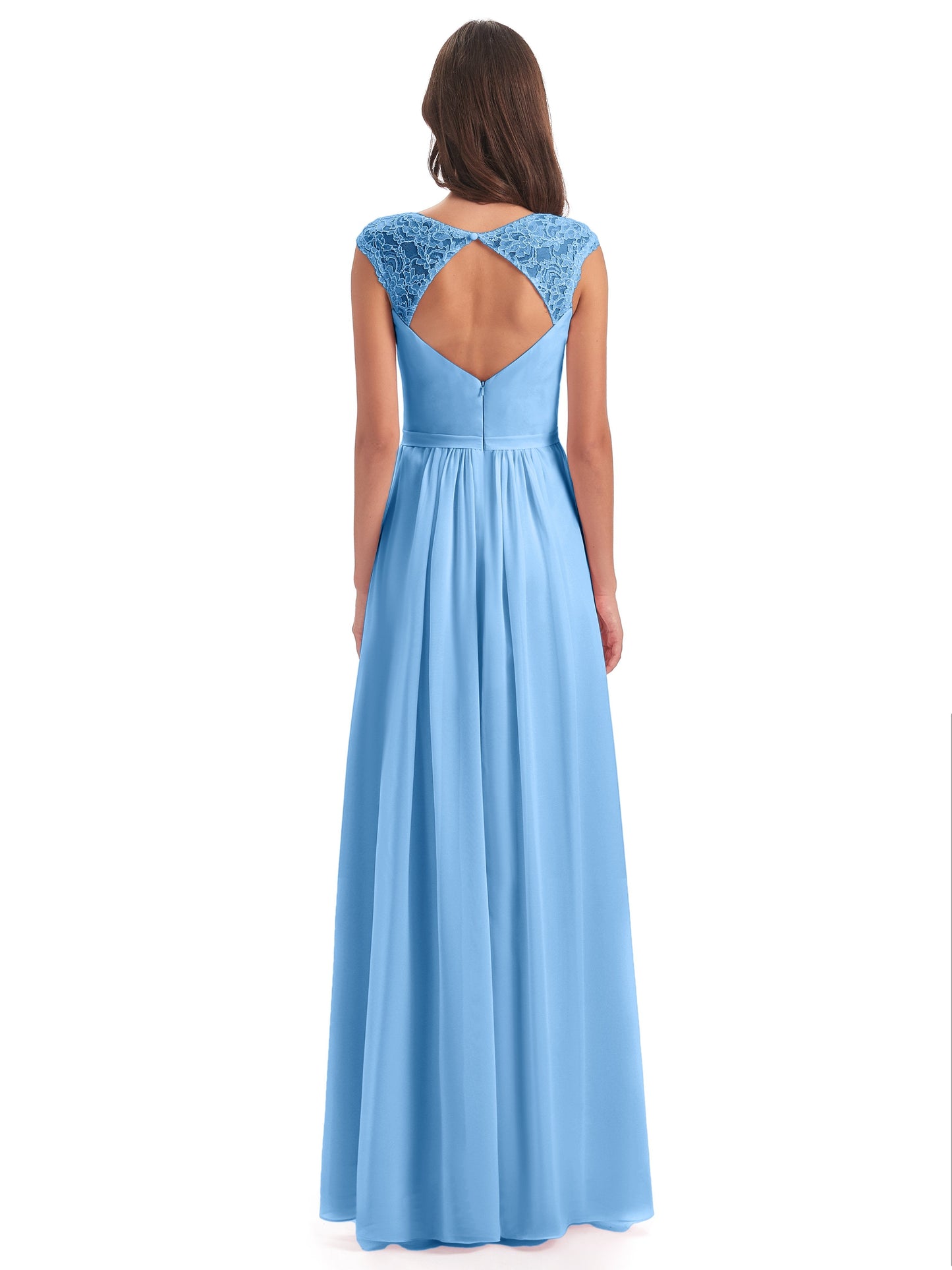 Sofia Floor Length Cap Sleeves Chiffon Bridesmaid Dresses
