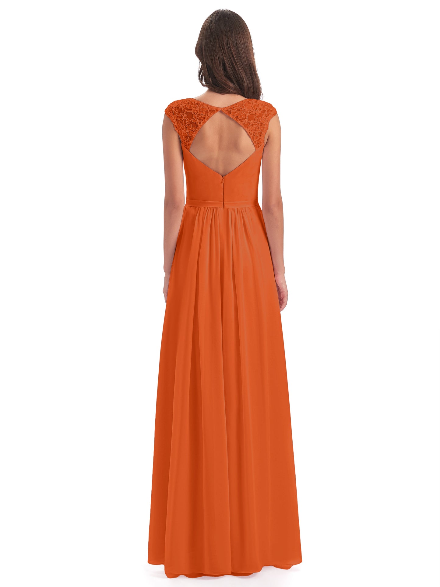 Sofia Floor Length Cap Sleeves Chiffon Bridesmaid Dresses
