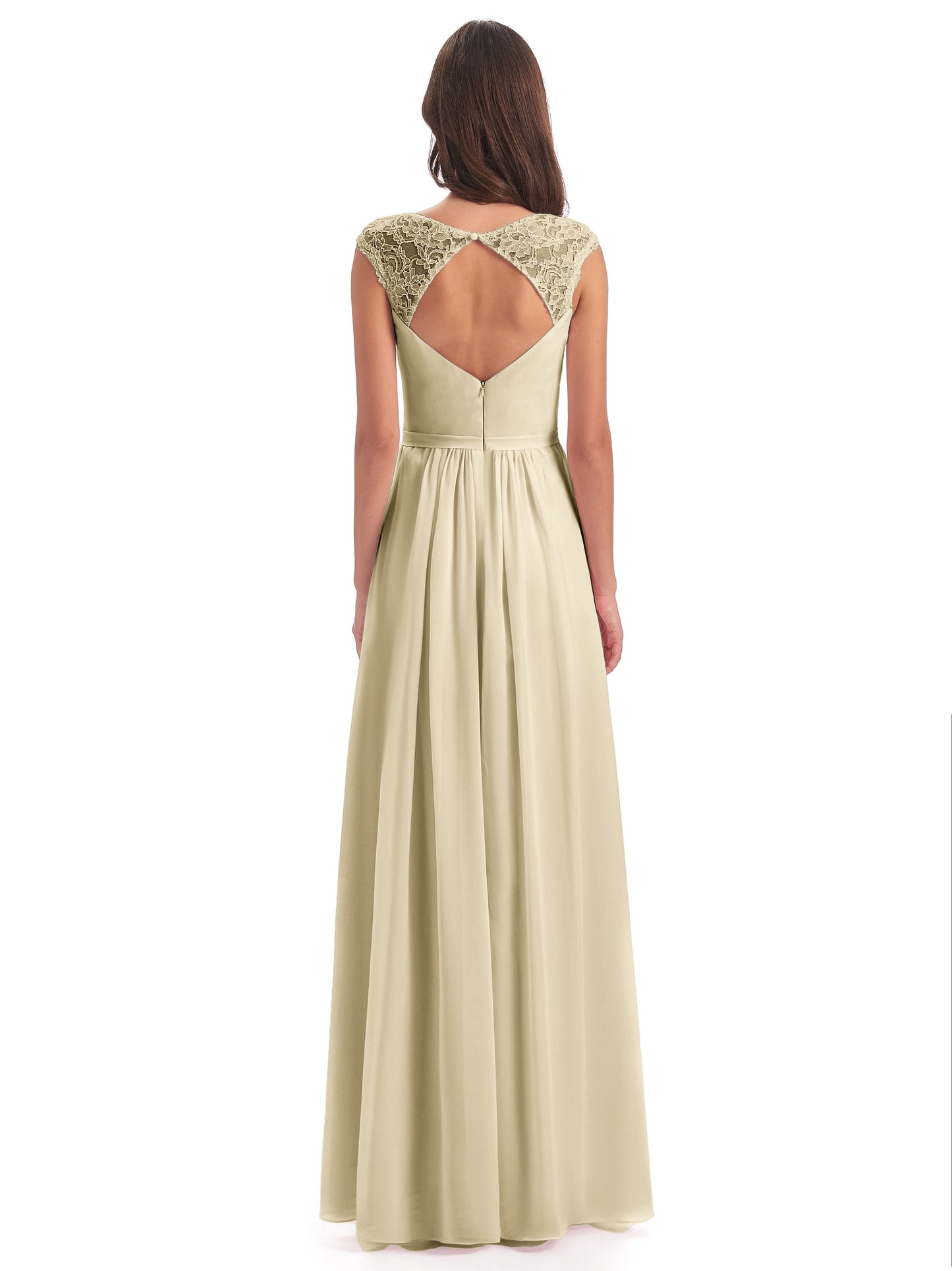 Sofia Floor Length Cap Sleeves Chiffon Bridesmaid Dresses