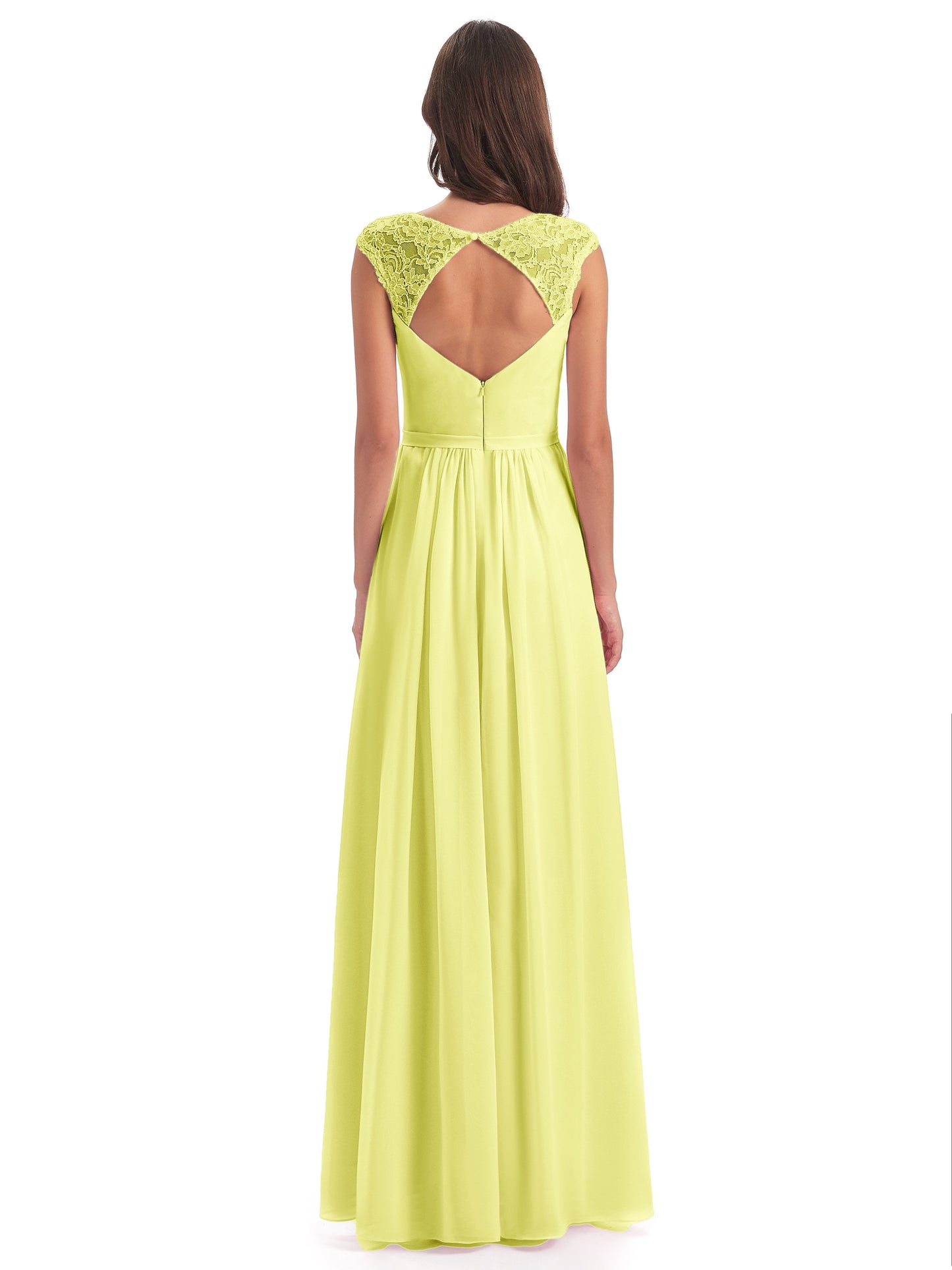 Sofia Floor Length Cap Sleeves Chiffon Bridesmaid Dresses