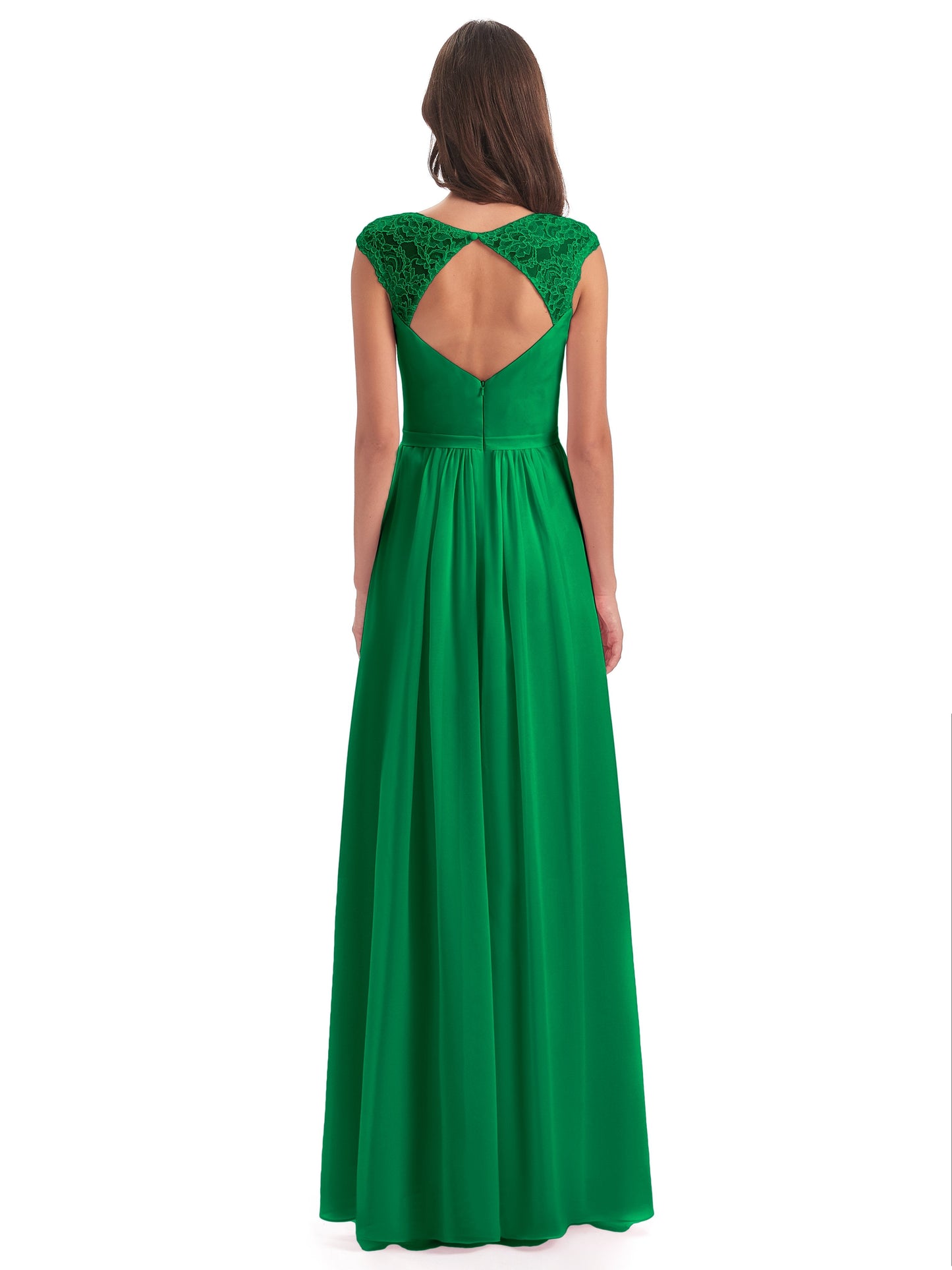 Sofia Floor Length Cap Sleeves Chiffon Bridesmaid Dresses