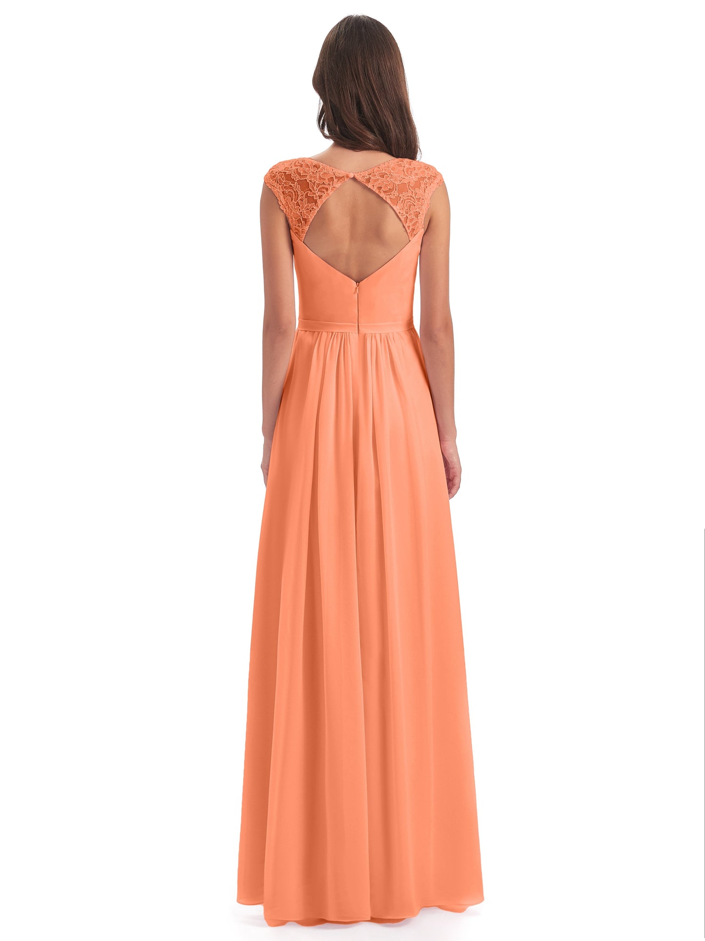 Sofia Floor Length Cap Sleeves Chiffon Bridesmaid Dresses