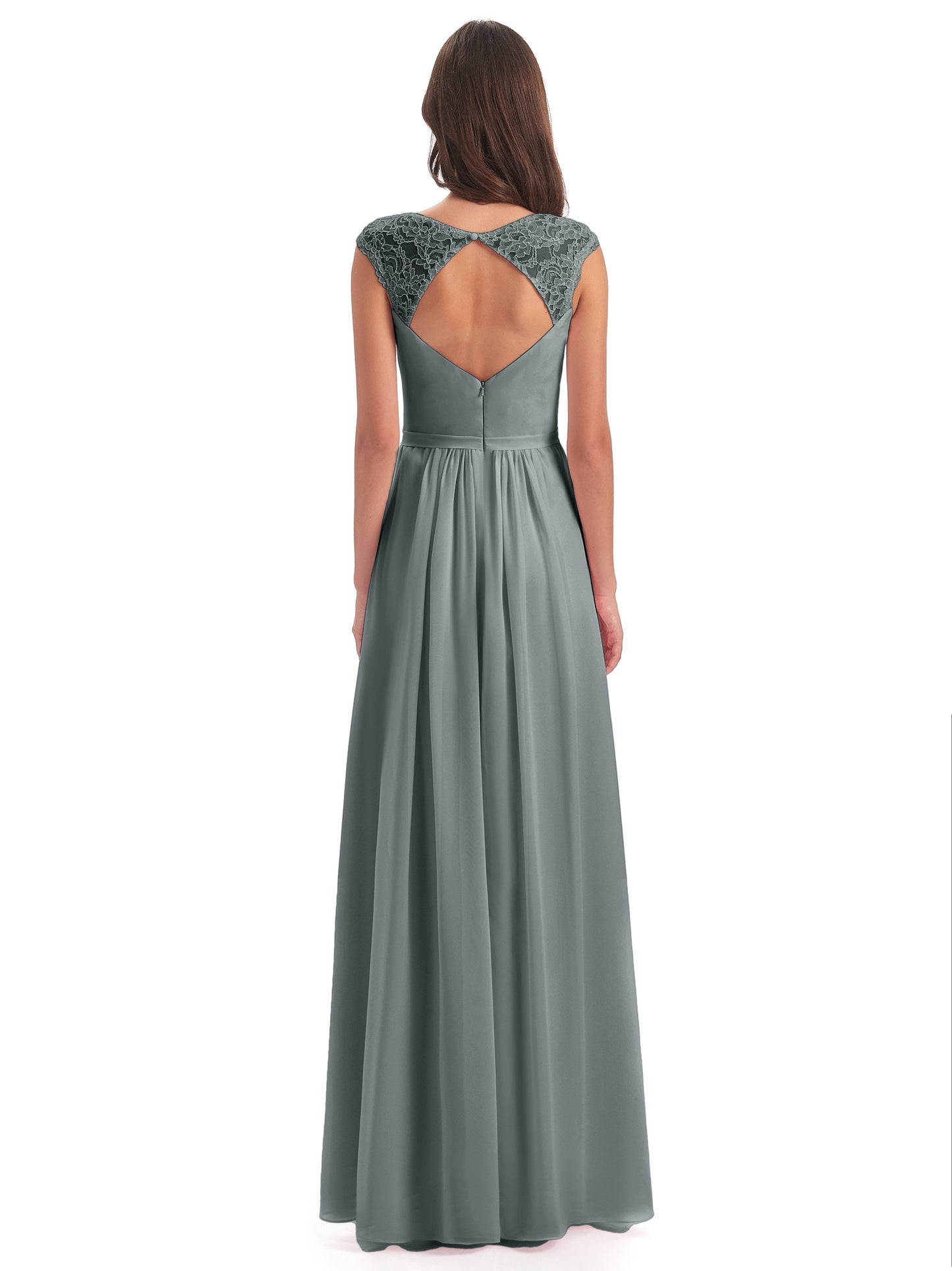 Sofia Floor Length Cap Sleeves Chiffon Bridesmaid Dresses
