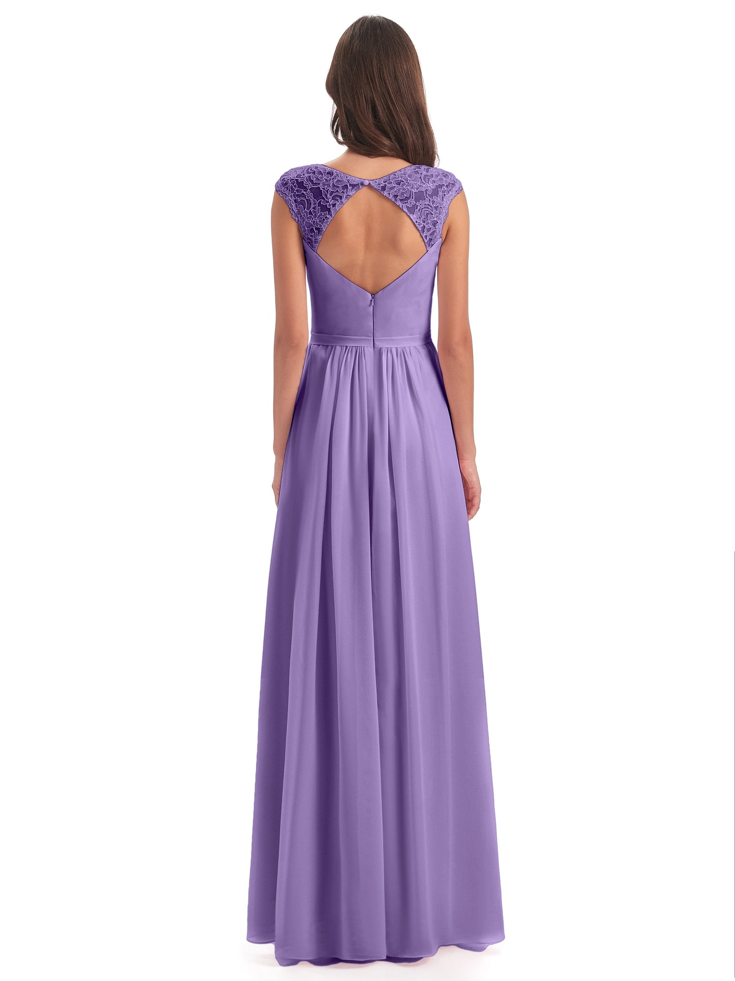 Sofia Floor Length Cap Sleeves Chiffon Bridesmaid Dresses