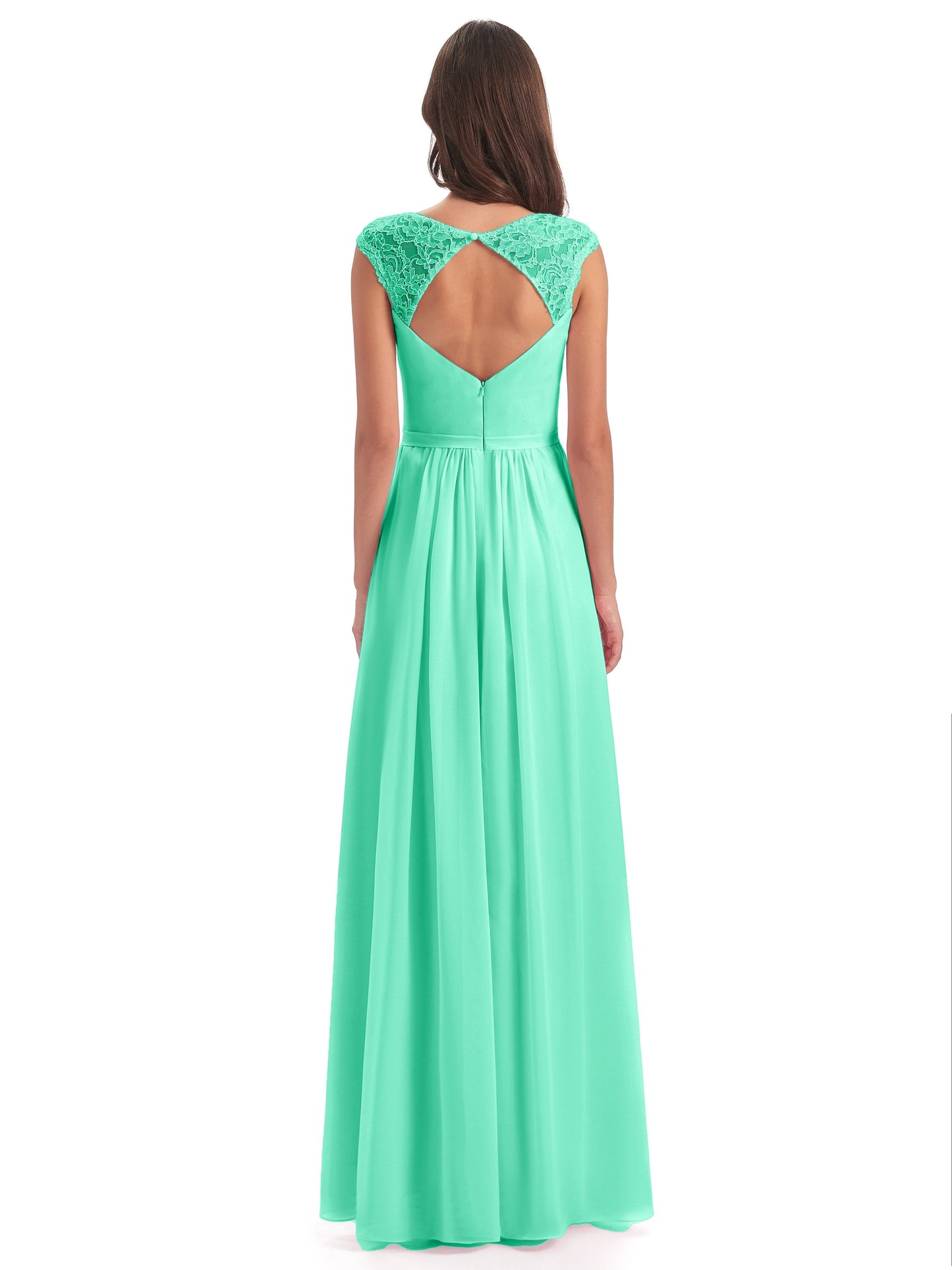 Sofia Floor Length Cap Sleeves Chiffon Bridesmaid Dresses