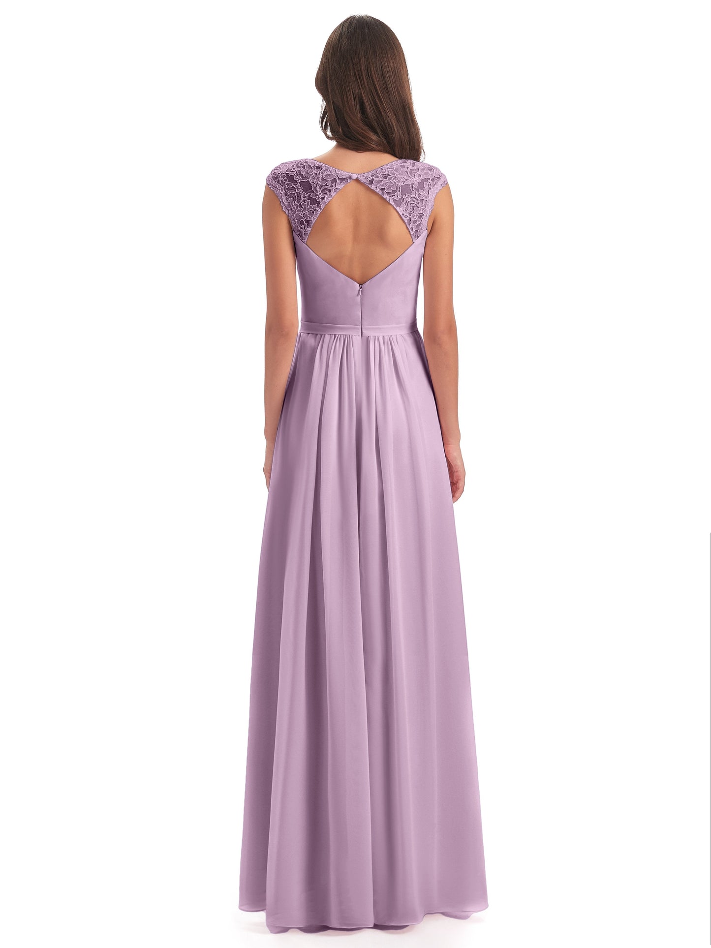 Sofia Floor Length Cap Sleeves Chiffon Bridesmaid Dresses