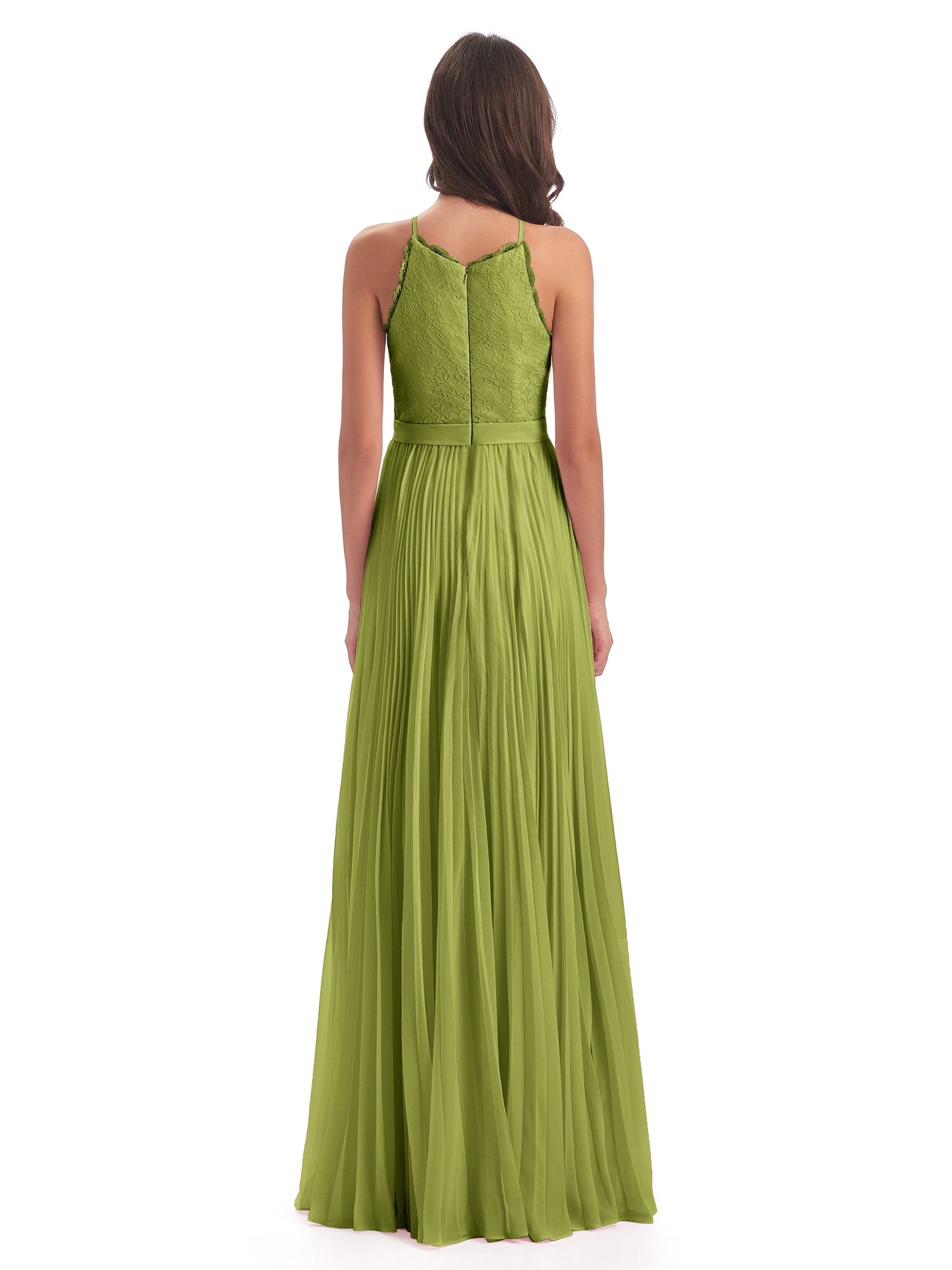Susan Floor Length Halter Lace Bridesmaid Dresses
