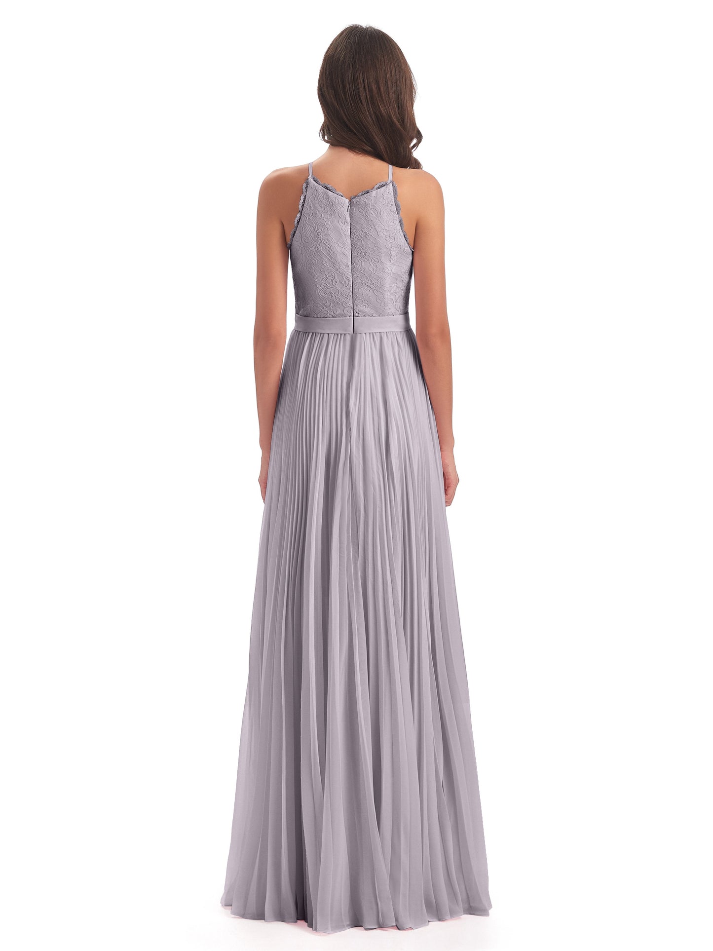 Susan Floor Length Halter Lace Bridesmaid Dresses