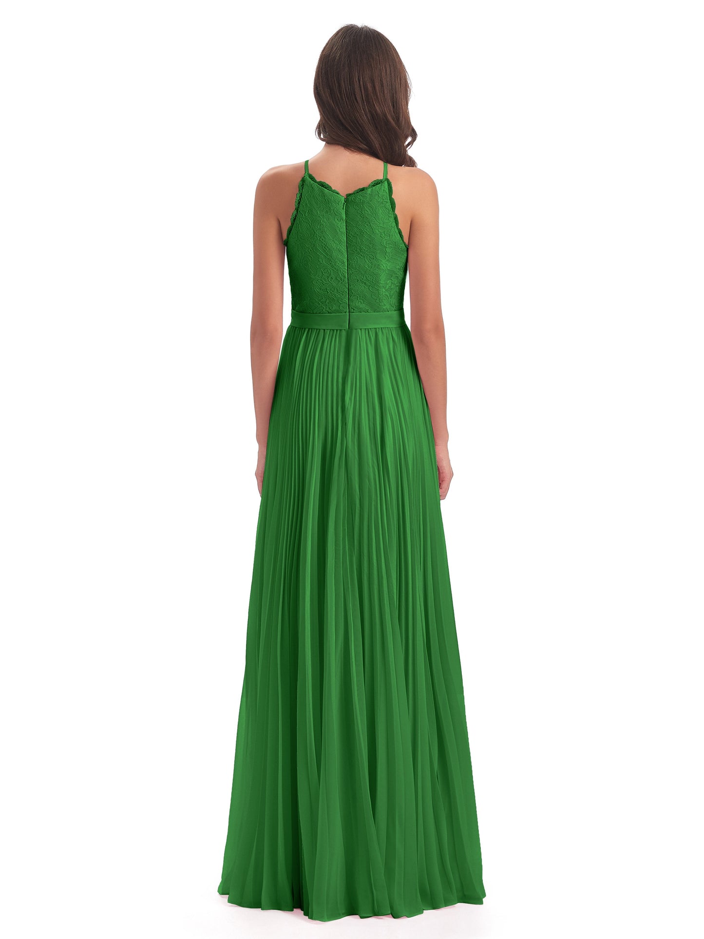 Susan Floor Length Halter Lace Bridesmaid Dresses