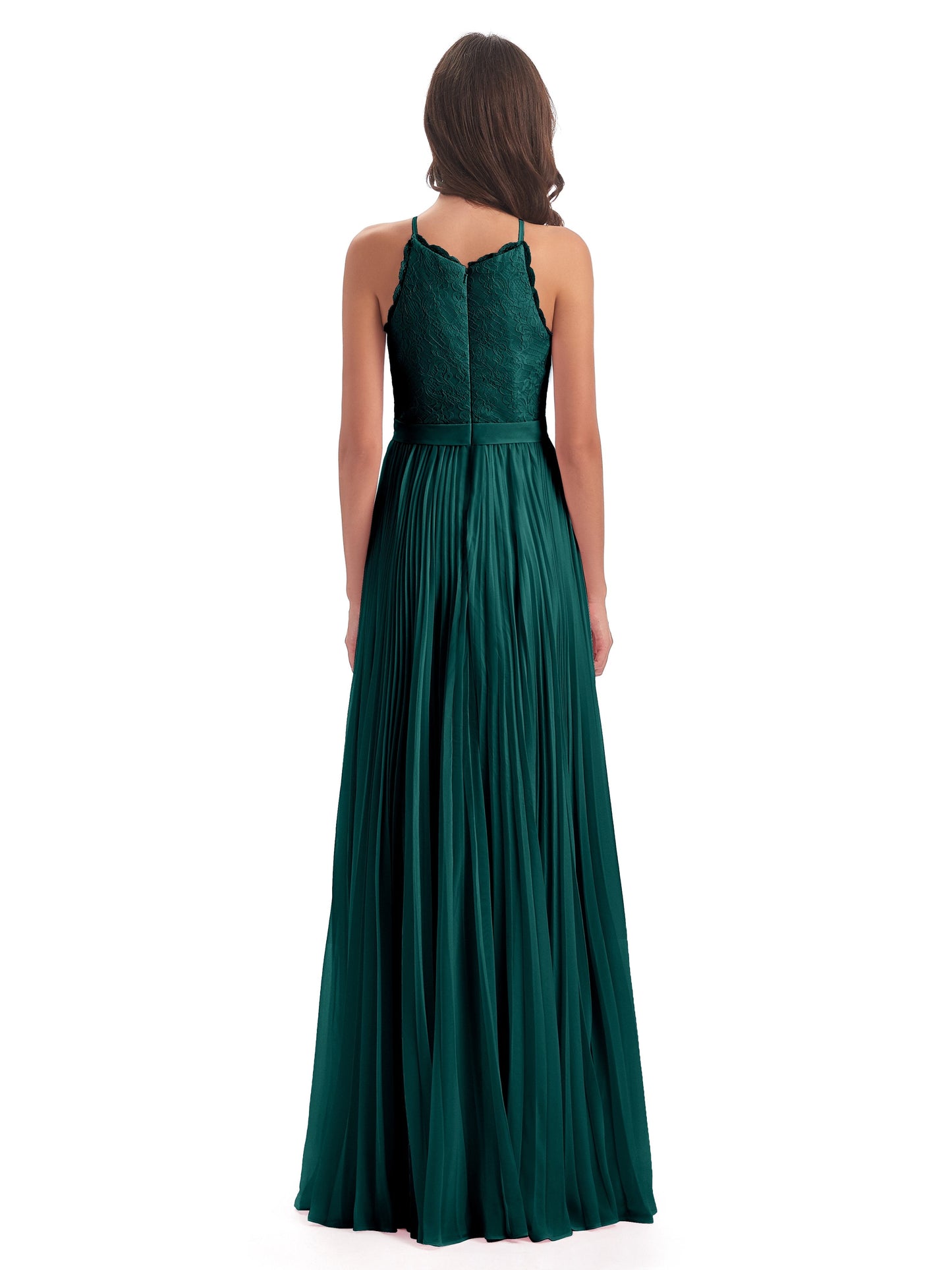 Susan Floor Length Halter Lace Bridesmaid Dresses