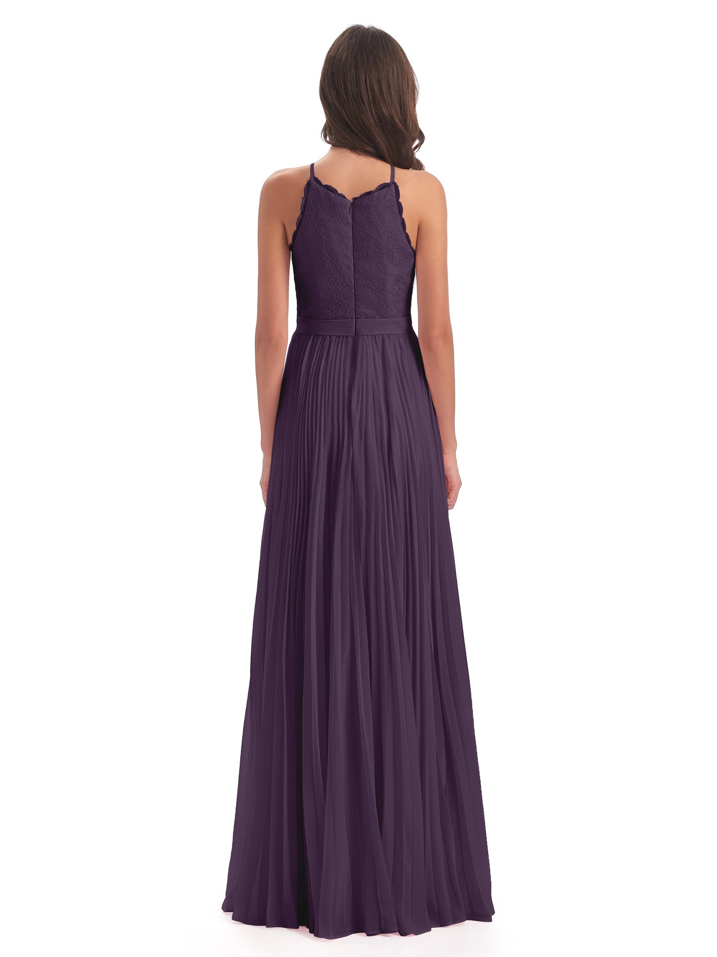 Susan Floor Length Halter Lace Bridesmaid Dresses