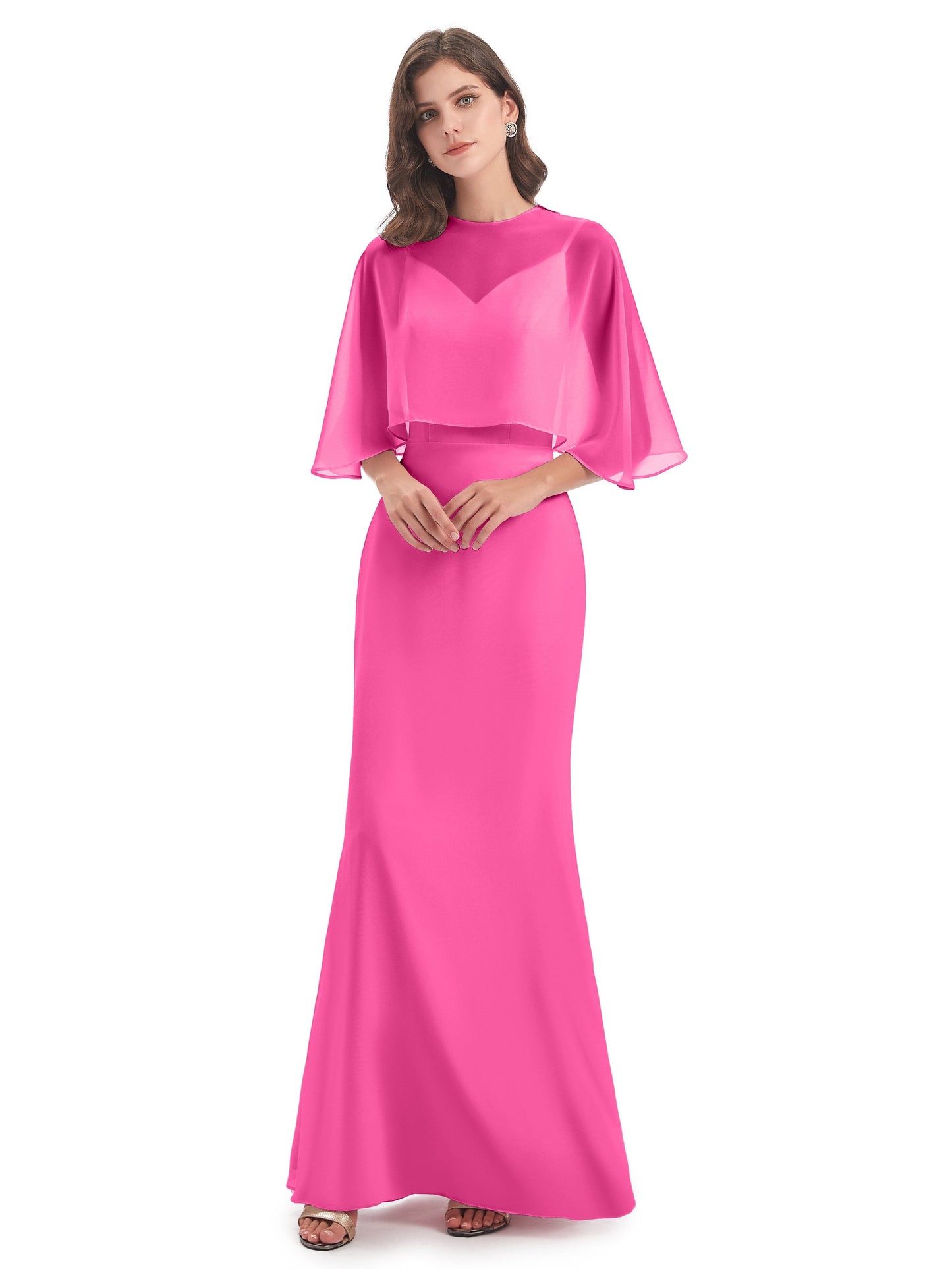 Tara Trumpet Spaghetti Straps Chiffon Long Bridesmaid Dresses