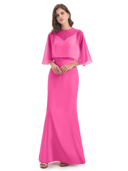 Tara Trumpet Spaghetti Straps Chiffon Long Bridesmaid Dresses