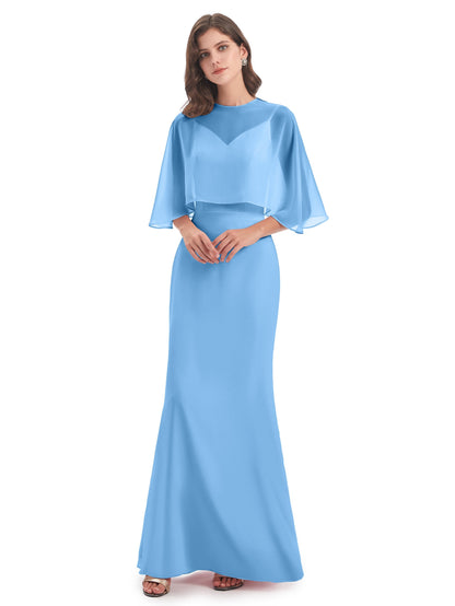 Tara Trumpet Spaghetti Straps Chiffon Long Bridesmaid Dresses