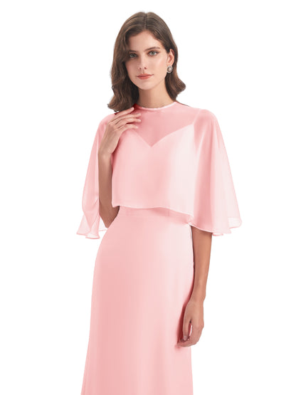 Tara Trumpet Spaghetti Straps Chiffon Long Bridesmaid Dresses