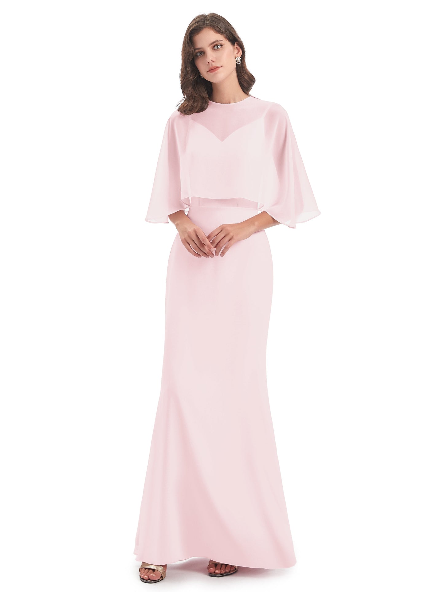 Tara Trumpet Spaghetti Straps Chiffon Long Bridesmaid Dresses