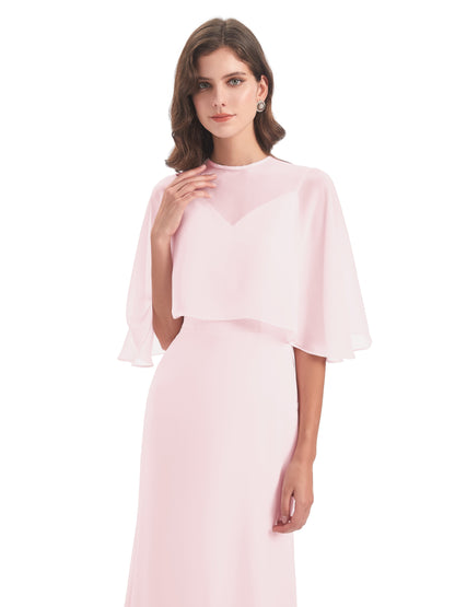 Tara Trumpet Spaghetti Straps Chiffon Long Bridesmaid Dresses
