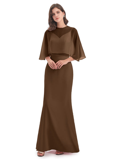 Tara Trumpet Spaghetti Straps Chiffon Long Bridesmaid Dresses