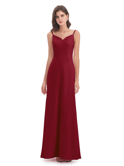 Tara Trumpet Spaghetti Straps Chiffon Long Bridesmaid Dresses