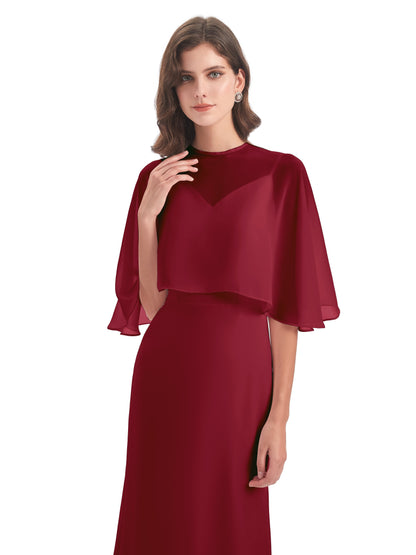 Tara Trumpet Spaghetti Straps Chiffon Long Bridesmaid Dresses