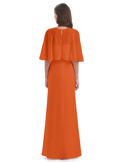 Tara Trumpet Spaghetti Straps Chiffon Long Bridesmaid Dresses