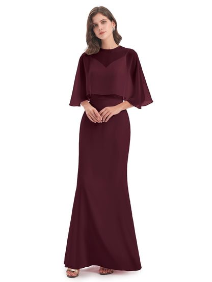 Tara Trumpet Spaghetti Straps Chiffon Long Bridesmaid Dresses