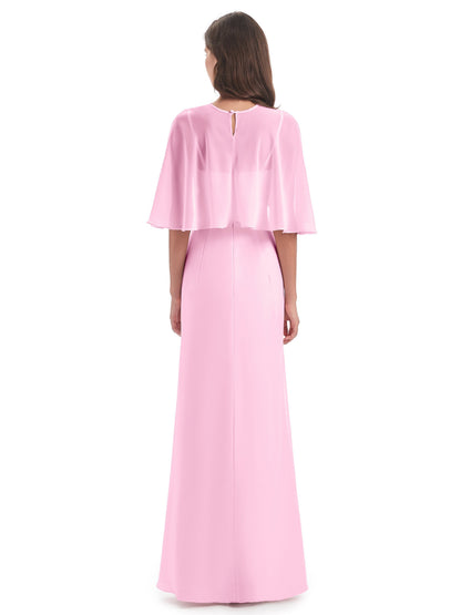 Tara Trumpet Spaghetti Straps Chiffon Long Bridesmaid Dresses