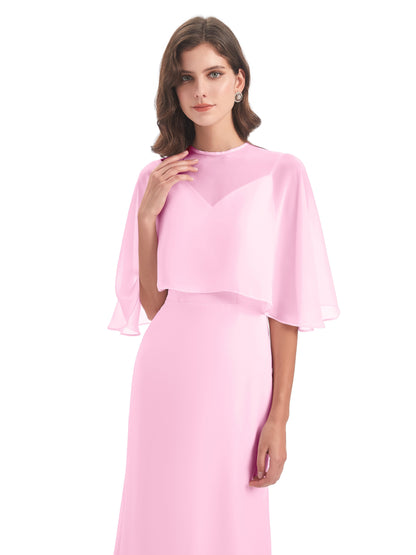 Tara Trumpet Spaghetti Straps Chiffon Long Bridesmaid Dresses