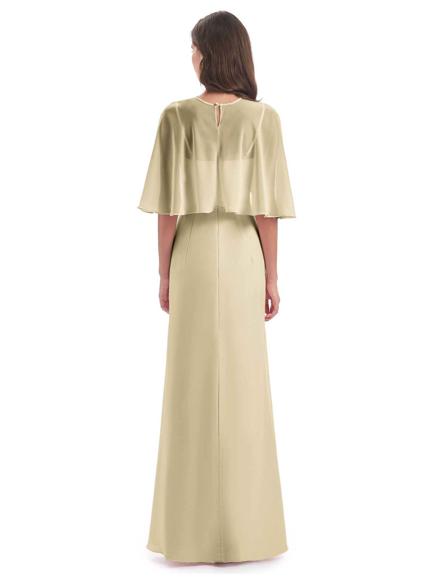 Tara Trumpet Spaghetti Straps Chiffon Long Bridesmaid Dresses