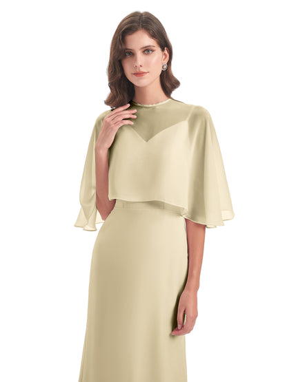 Tara Trumpet Spaghetti Straps Chiffon Long Bridesmaid Dresses